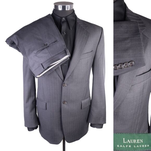 Ralph Lauren Men's 2-pcs Suit Gray Sport Coat 40R Pants 36X29 2-Button CANADA - Picture 1 of 16
